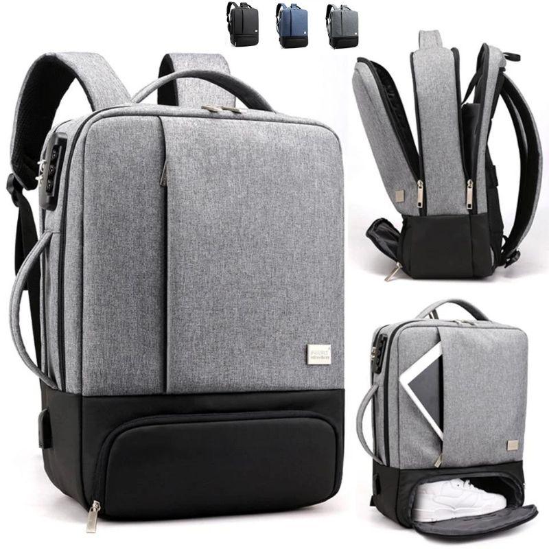 MROYALE™ Men's Anti-Theft Laptop Backpack w/ USB Charging Port + Shoe Storage Backpacks MRoyale™ Fashion Gray 