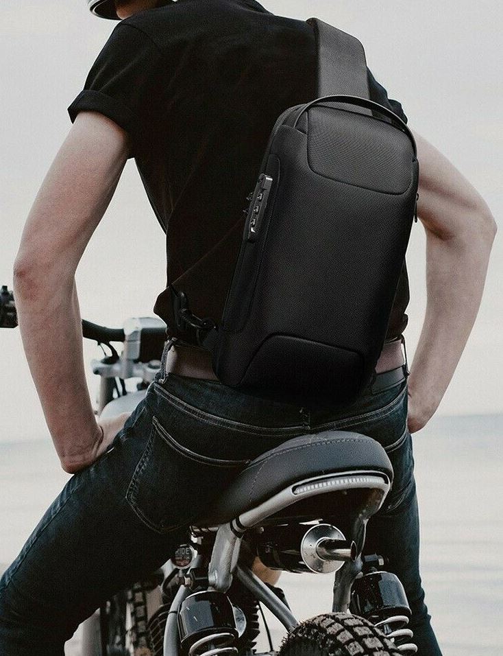 MROYALE™ Mini Sling Anti-Theft Lock USB Men's Chest Crossbody Small Backpack sling chest bag MRoyale™ Fashion 