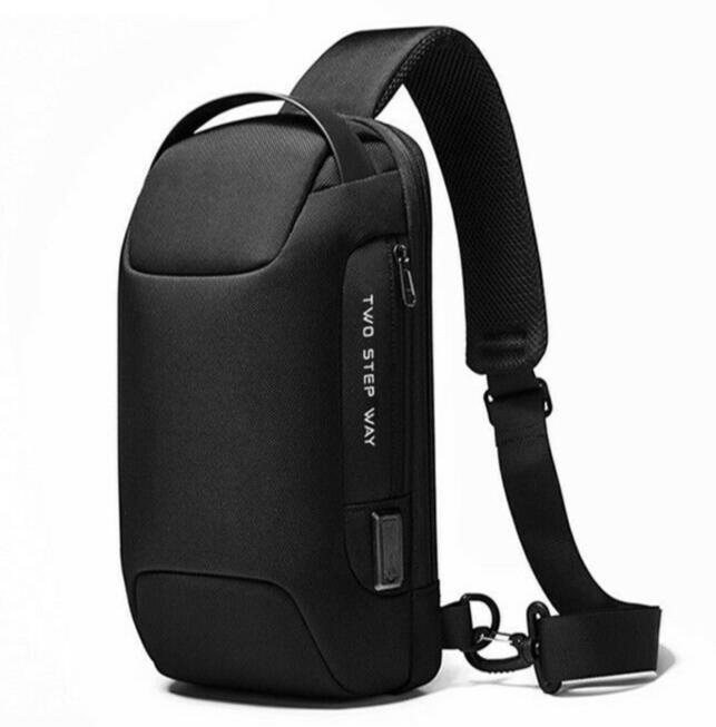 MROYALE™ Mini Sling Anti-Theft Lock USB Men's Chest Crossbody Small Backpack sling chest bag MRoyale™ Fashion Black 