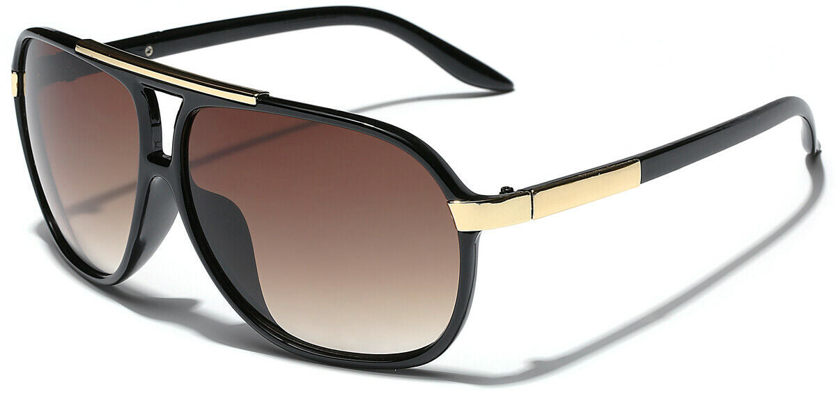 MROYALE™ Men's Aviator Vintage Sunglasses - UV400, Retro Pilot, Polycarbonate Lens sunglasses MRoyale™ Fashion Brown 