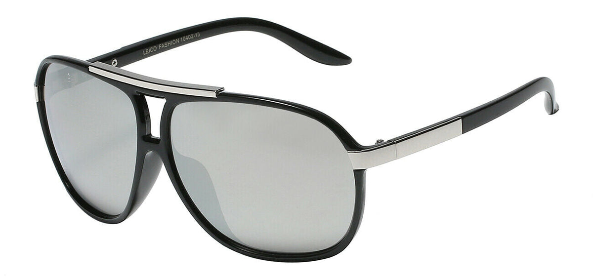 MROYALE™ Men&#39;s Aviator Vintage Sunglasses - UV400, Retro Pilot, Polycarbonate Lens sunglasses MRoyale™ Fashion Silver 