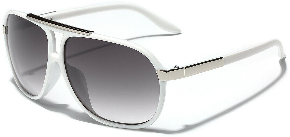 MROYALE™ Men's Aviator Vintage Sunglasses - UV400, Retro Pilot, Polycarbonate Lens sunglasses MRoyale™ Fashion White 