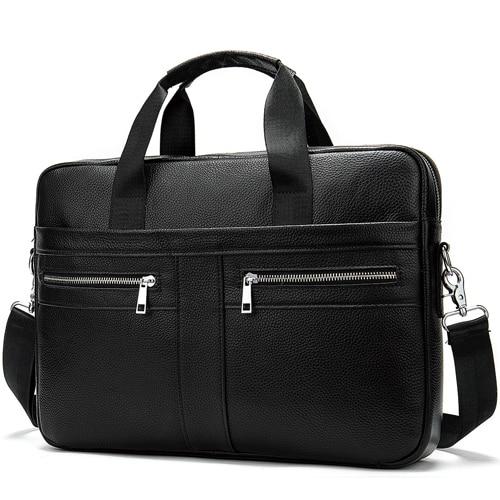 MROYALE™ Men's Briefcase Leather Messenger 14"/15" Laptop Crossbody Bag Messenger Bag MRoyale™ Fashion Black 