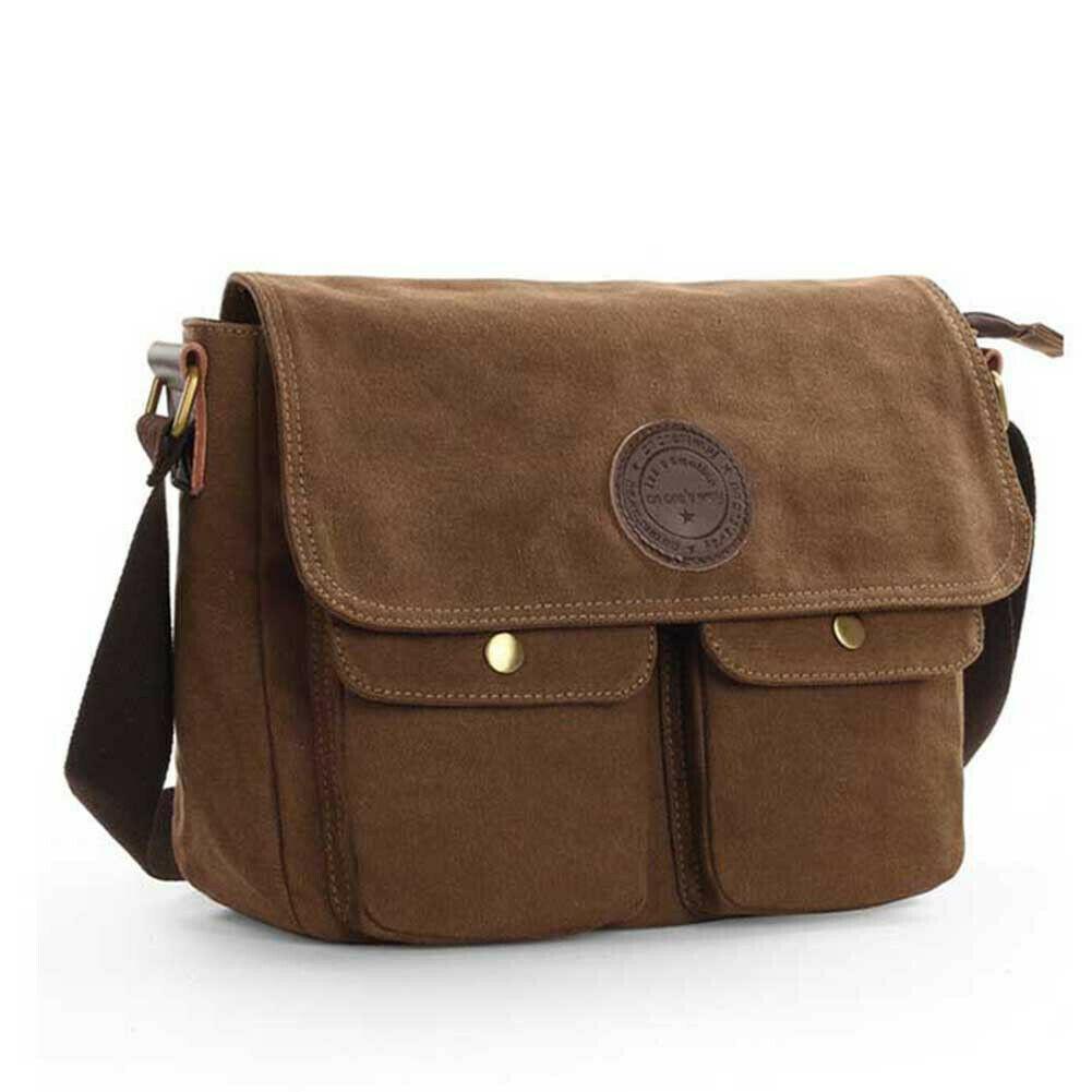 MROYALE™ Vintage Canvas Crossbody Messenger Bag - Men&#39;s Brown Outdoor messenger bag MRoyale™ Fashion 