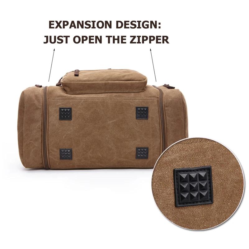 MRoyale™ Men&#39;s Canvas Expansion Duffle Weekend Travel Bag Duffle Travel Bag MRoyale™ Fashion 