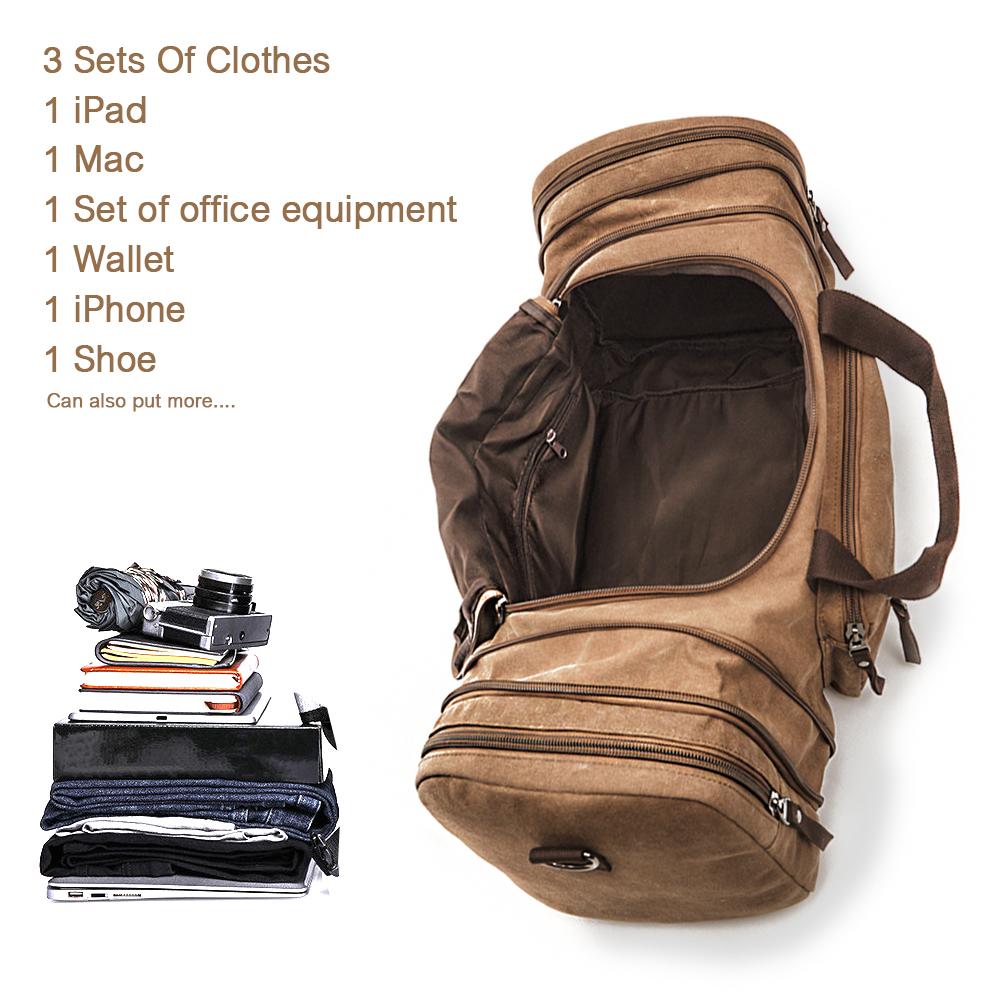 MRoyale™ Men's Canvas Expansion Duffle Weekend Travel Bag Duffle Travel Bag MRoyale™ Fashion 