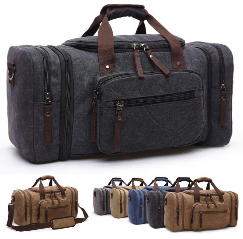 MRoyale™ Men's Canvas Expansion Duffle Weekend Travel Bag Duffle Travel Bag MRoyale™ Fashion Black 