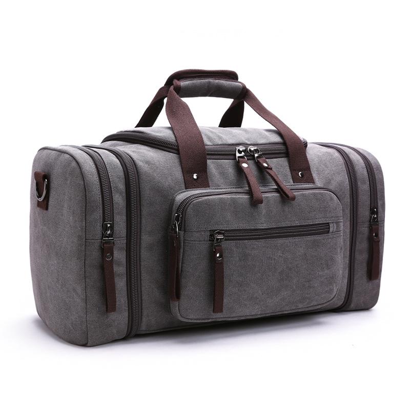 MRoyale™ Men's Canvas Expansion Duffle Weekend Travel Bag Duffle Travel Bag MRoyale™ Fashion Dark gray 