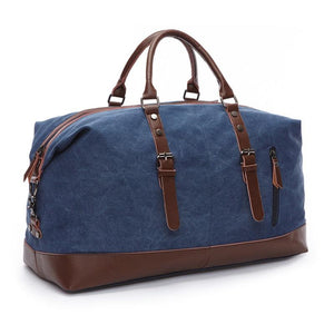 MRoyale™ Men's Canvas Leather Accent Duffle Weekend Travel Bag ...