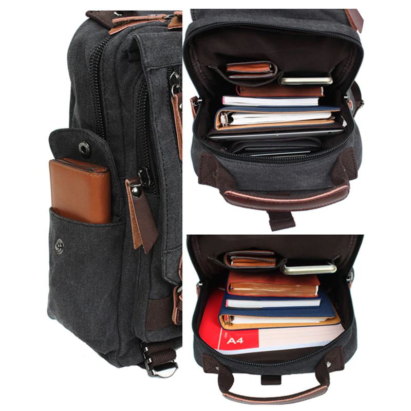 MROYALE™ Mini Sling Canvas Men's Chest Crossbody Shoulder Small Day Bag sling chest bag MRoyale™ Fashion 