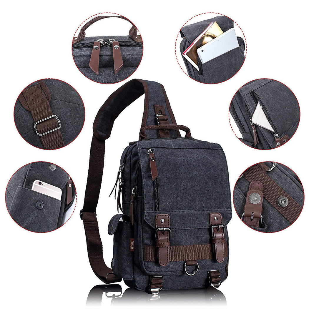 MROYALE™ Mini Sling Canvas Men's Chest Crossbody Shoulder Small Day Bag sling chest bag MRoyale™ Fashion 