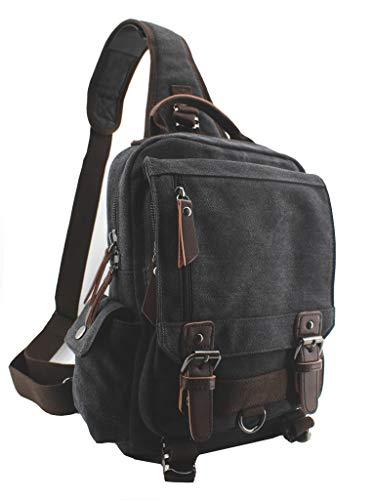 MROYALE™ Mini Sling Canvas Men's Chest Crossbody Shoulder Small Day Bag sling chest bag MRoyale™ Fashion Black 