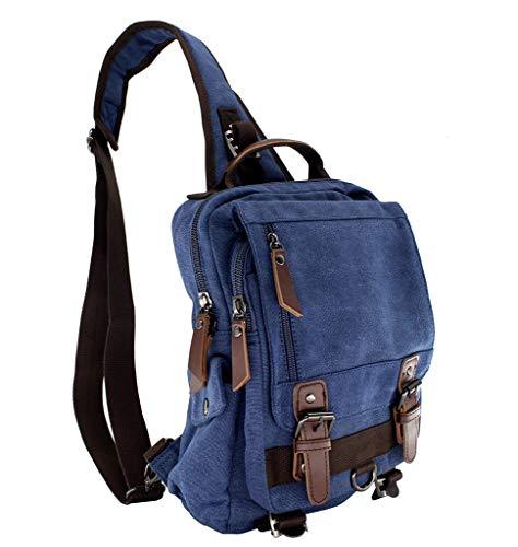 MROYALE™ Mini Sling Canvas Men's Chest Crossbody Shoulder Small Day Bag sling chest bag MRoyale™ Fashion Blue 