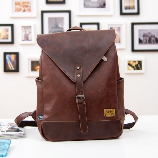 3BX™ Urban Men's Faux Leather Business/School Tablet Backpack Backpacks 3BX™ Urban Dark Brown 