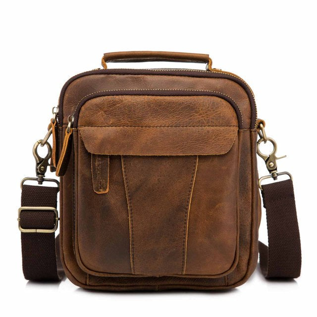 MRoyale™ Men's Leather 8" Crossbody Sling Messenger Chest Satchel Tablet Bag EliteDealsOutlet dark brown 