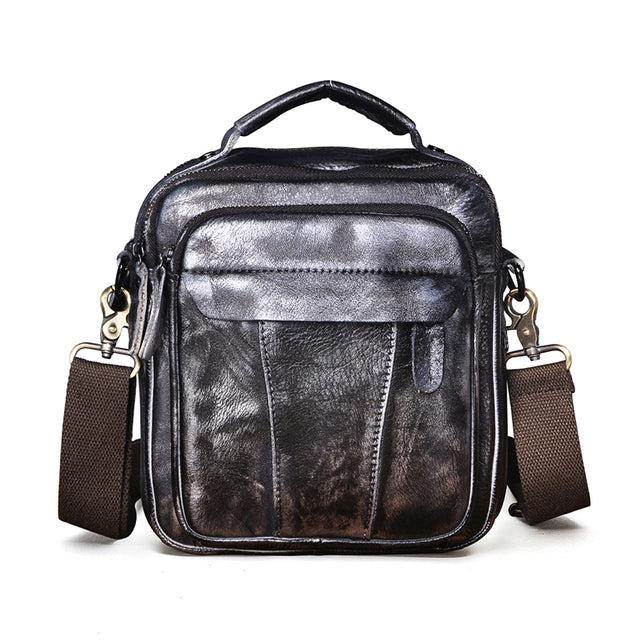 MRoyale™ Men's Leather 8" Crossbody Sling Messenger Chest Satchel Tablet Bag EliteDealsOutlet Silver 
