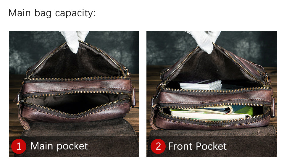 MRoyale™ Men's Leather 8" Crossbody Sling Messenger Chest Satchel Tablet Bag MRoyale™ 