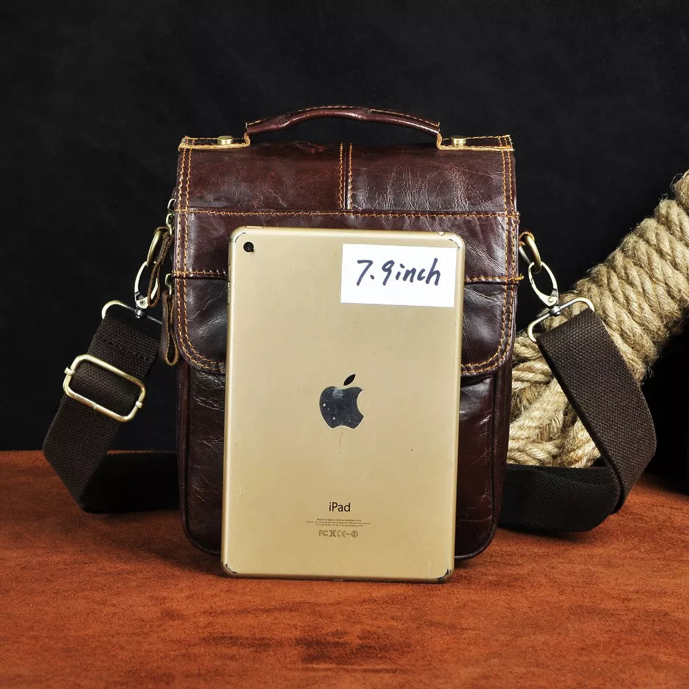 MRoyale™ Men's Leather 8" Crossbody Sling Messenger Chest Satchel Tablet Bag sling chest bag MRoyale™ 