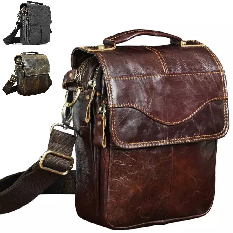 MRoyale™ Men&#39;s Leather 8&quot; Crossbody Sling Messenger Chest Satchel Tablet Bag sling chest bag MRoyale™ Brown 
