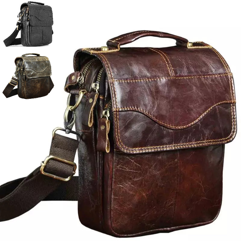 MRoyale™ Men's Leather 8" Crossbody Sling Messenger Chest Satchel Tablet Bag sling chest bag MRoyale™ Brown 