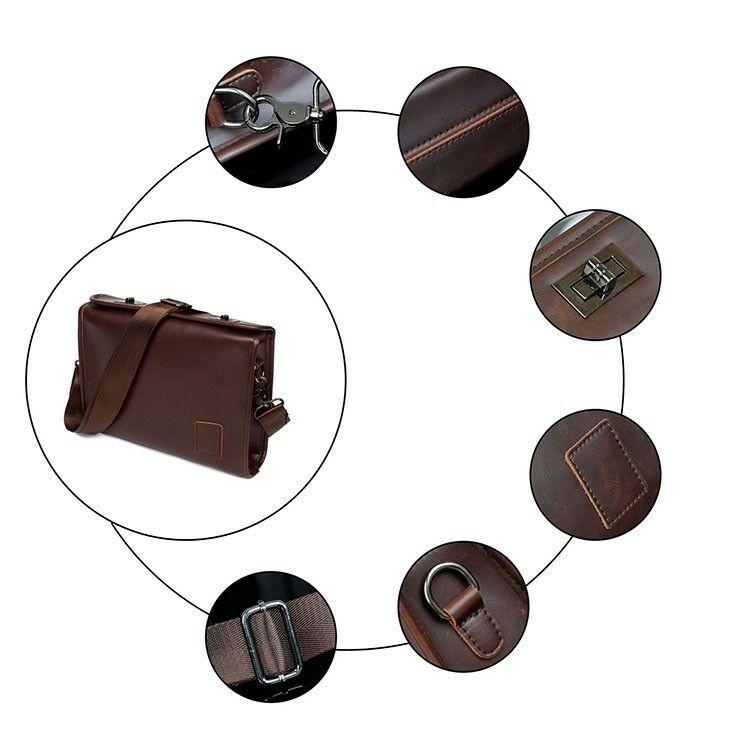 MRoyale™ Men&#39;s Leather Briefcase Messenger Crossbody Satchel Bag messenger bag MRoyale™ 