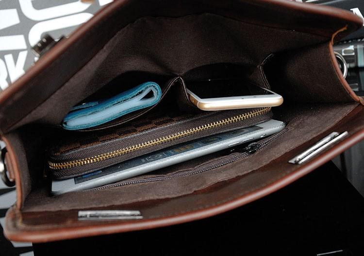 MRoyale™ Men's Leather Briefcase Messenger Crossbody Satchel Bag messenger bag MRoyale™ 