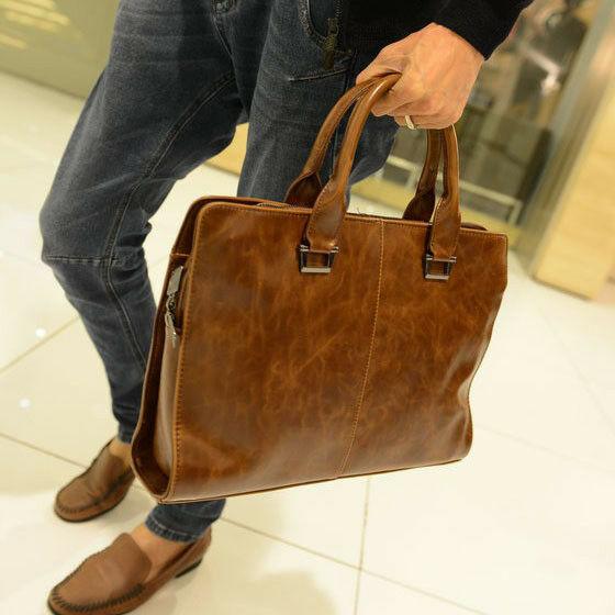 MROYALE™ Leather Briefcase Crossbody Messenger Bag - Laptop Handbag messenger bag MRoyale™ Fashion Brown 
