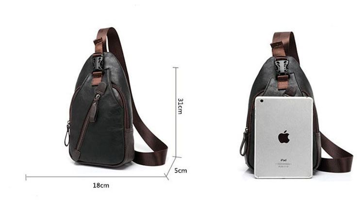 MROYALE™ Mini Sling Men's Leather Chest Crossbody Shoulder Biker Day Bag sling chest bag MRoyale™ Fashion 