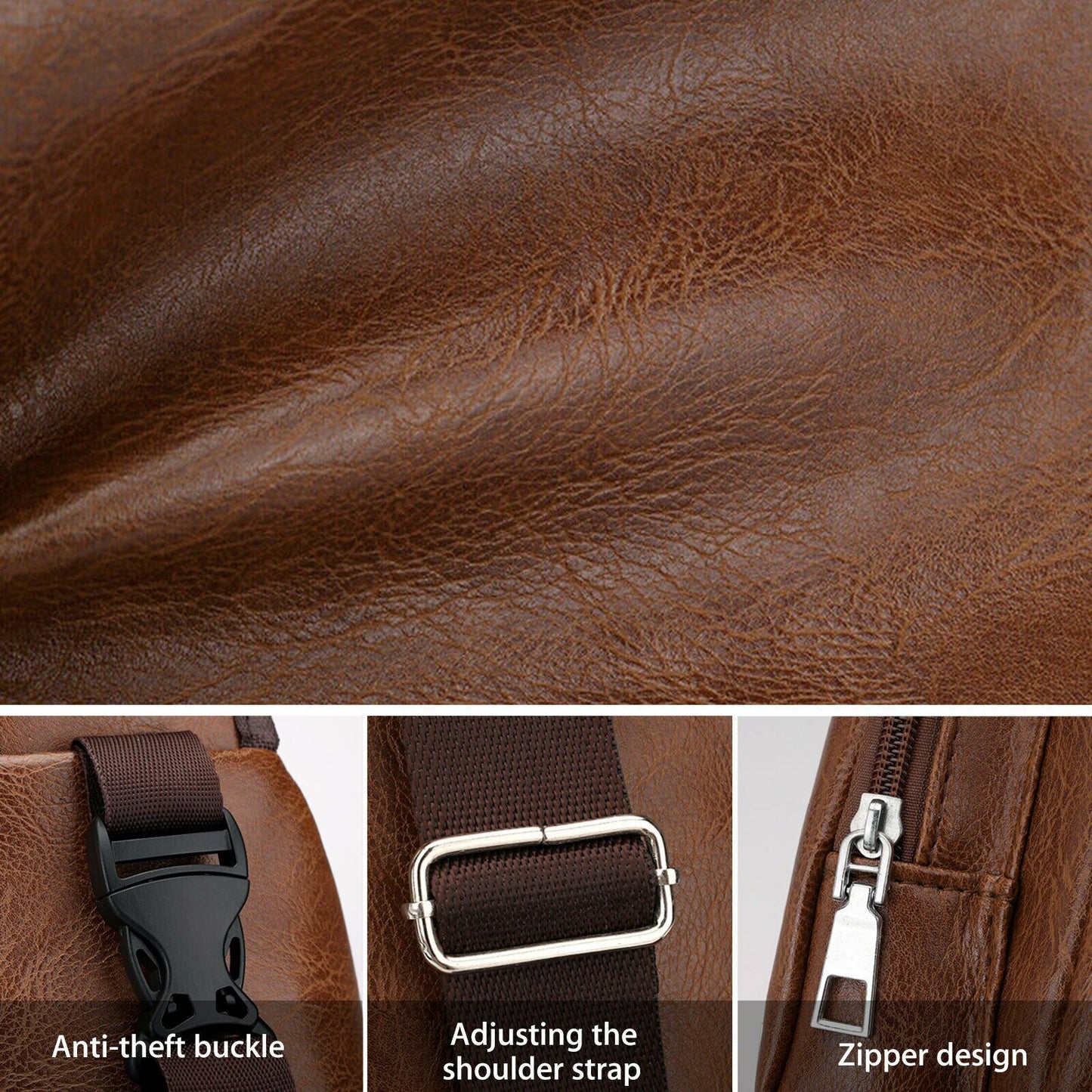 MROYALE™ Mini Sling Men's Leather USB Chest Crossbody Shoulder Day Bag sling chest bag MRoyale™ Fashion 