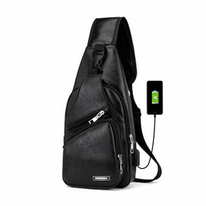 MROYALE Mini Sling Anti-Theft Lock USB Men's Chest Crossbody Small Backpack