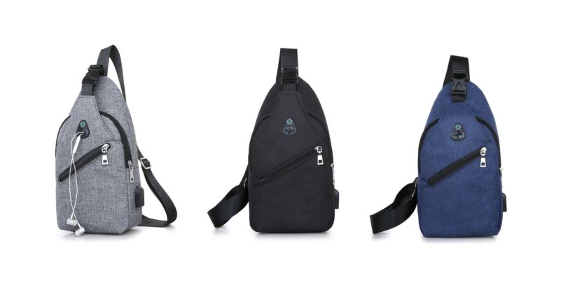 MROYALE™ Mini Sling Men's Oxford USB Chest Crossbody Shoulder Day Bag sling chest bag MRoyale™ Fashion 
