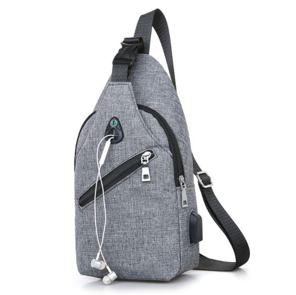 MROYALE™ Mini Sling Men's Oxford USB Chest Crossbody Shoulder Day Bag sling chest bag MRoyale™ Fashion 