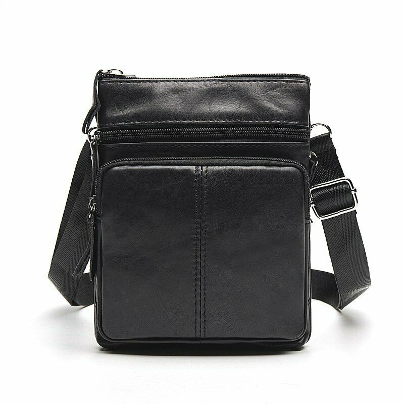 MRoyale™ Men's Small Leather Crossbody Messenger Bag | Handbag, Purse, Satchel sling chest bag MRoyale™ Black 