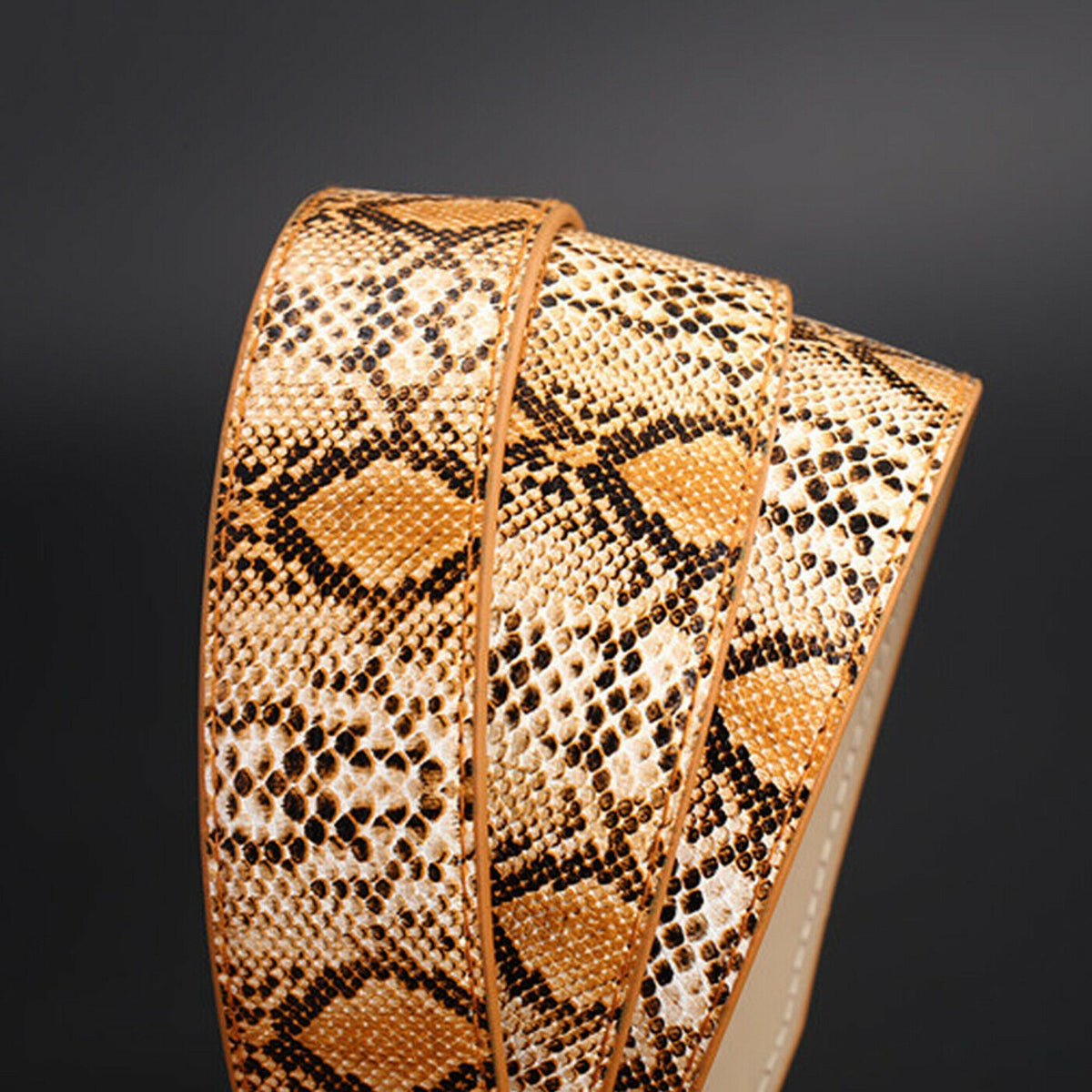 MROYALE™ Faux Snake Skin Embossed Leather Ratchet Belt | Men&#39;s Snake Automatic Buckle mens belts MRoyale™ 