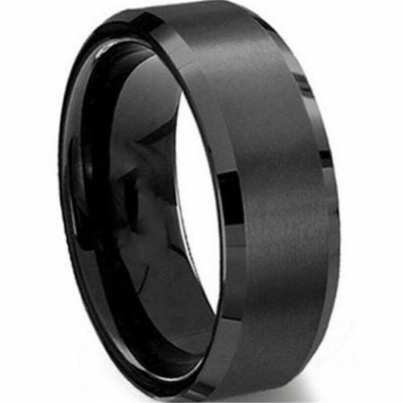 MRoyale™ Men's Stainless Steel Black/Gold/Silver Wedding Band Ring men's ring MRoyale™ 6 Black 