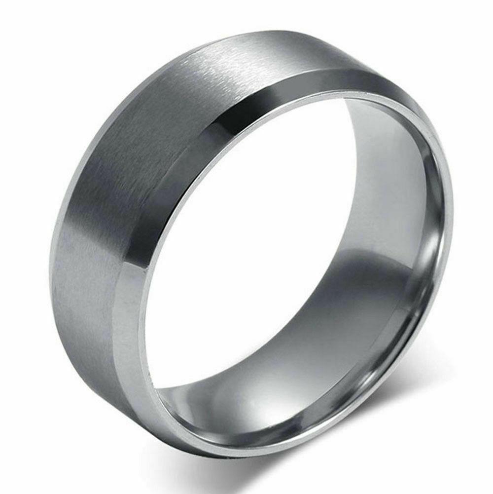 MRoyale™ Men&#39;s Stainless Steel Black/Gold/Silver Wedding Band Ring men&#39;s ring MRoyale™ 6 Silver 