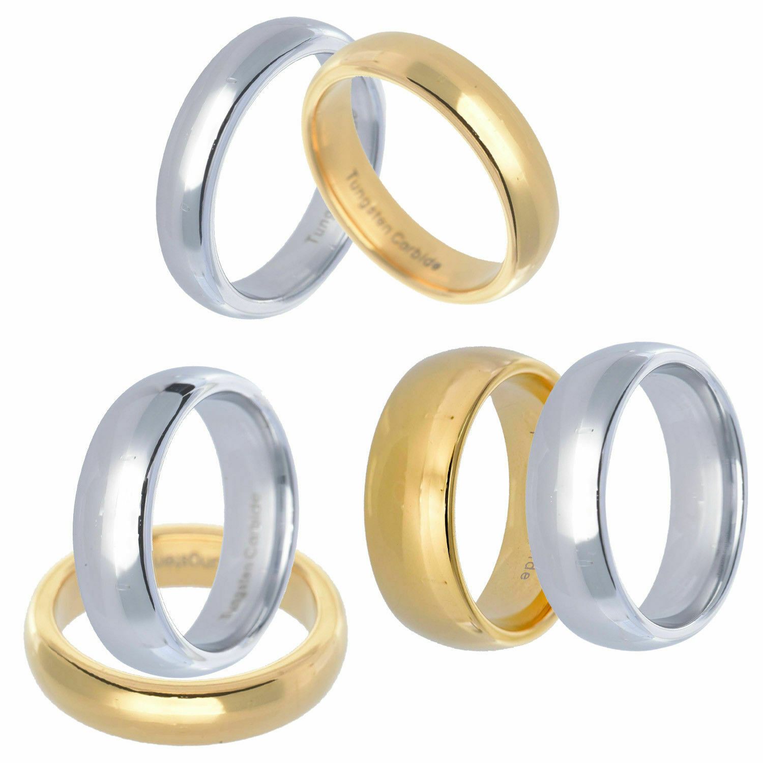 MRoyale™ Men's Tungsten Carbide Silver/Gold Ring - 18k Gold Plated (2-8mm Thick) men's ring MRoyale™ 