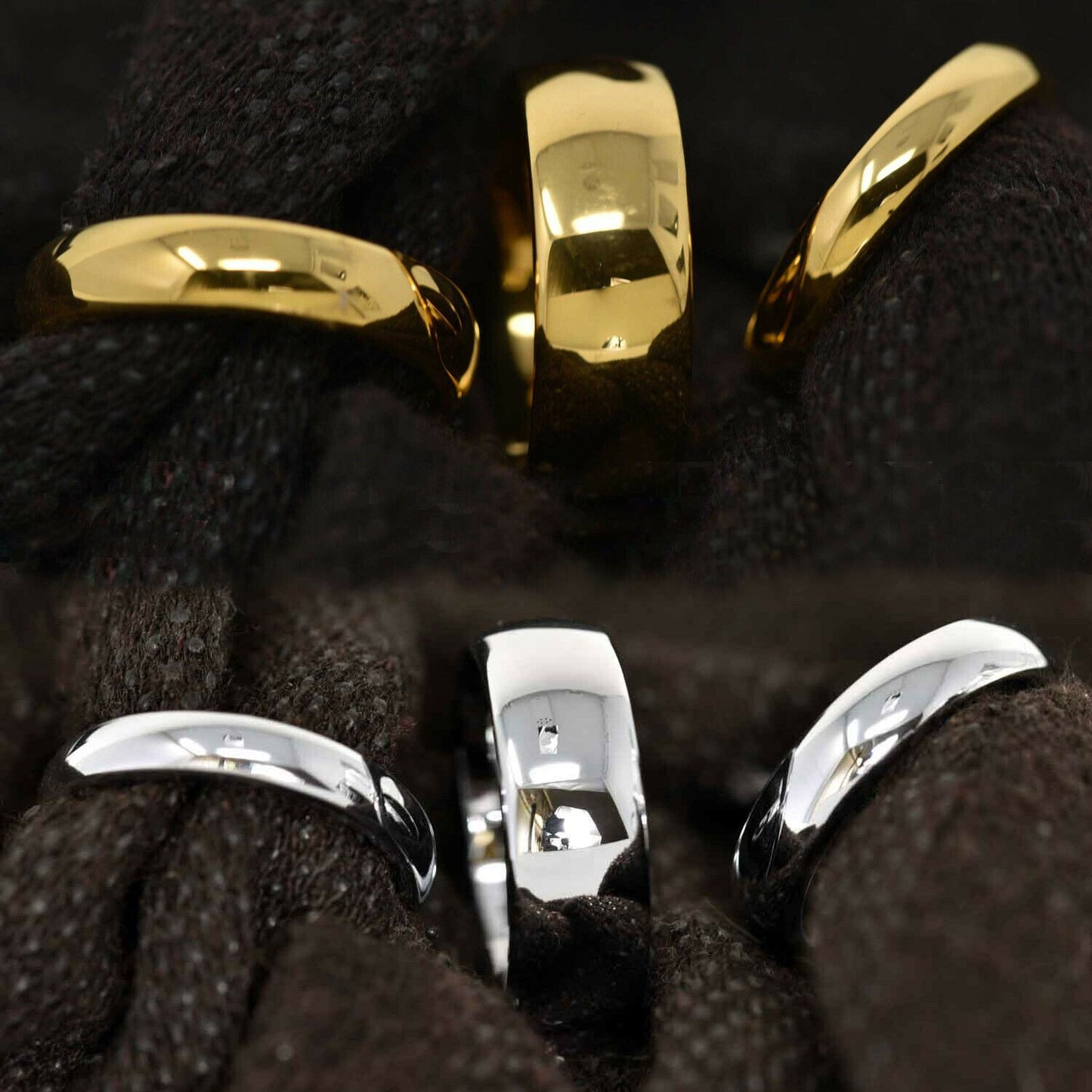 MRoyale™ Men's Tungsten Carbide Silver/Gold Ring - 18k Gold Plated (2-8mm Thick) men's ring MRoyale™ 