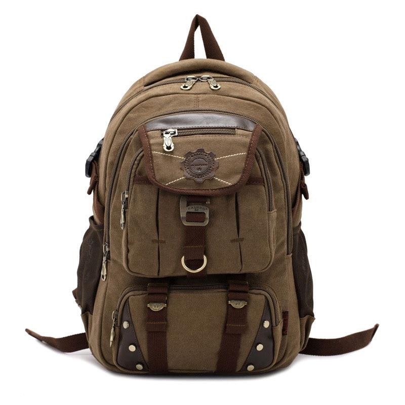 MROYALE™ Men&#39;s Unique Vintage Canvas Traveller Backpack Backpacks MRoyale™ Fashion Khaki 