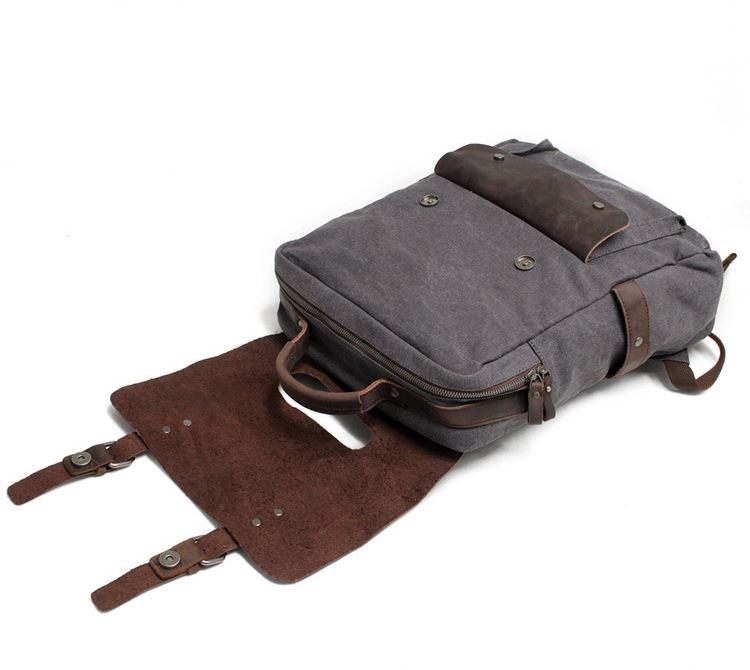 MROYALE™ Men's Vintage Multifunction Leather Canvas Laptop Backpack Backpacks MRoyale™ Fashion 
