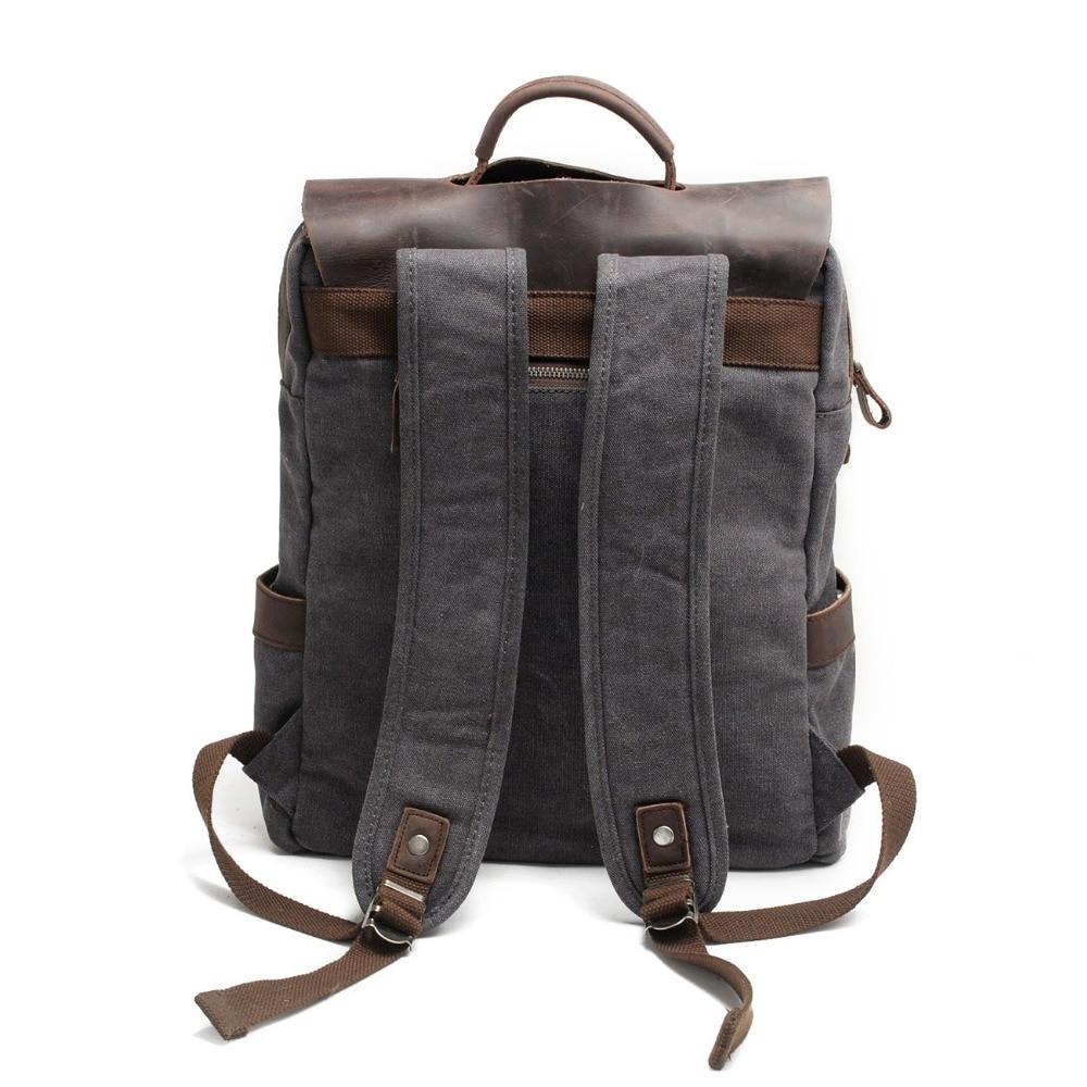 MROYALE™ Men's Vintage Multifunction Leather Canvas Laptop Backpack Backpacks MRoyale™ Fashion 