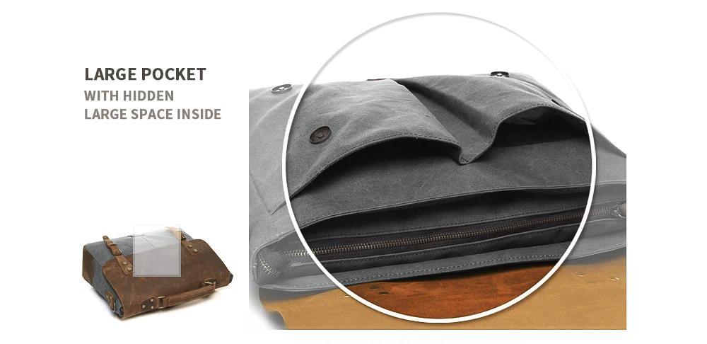 MRoyale™ Men's Vintage Leather Canvas Crossbody 14" Laptop Messenger Messenger Bag MRoyale™ Fashion 