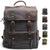 MROYALE™ Men's Vintage Multifunction Leather Canvas Laptop Backpack Backpacks MRoyale™ Fashion Dark Grey 