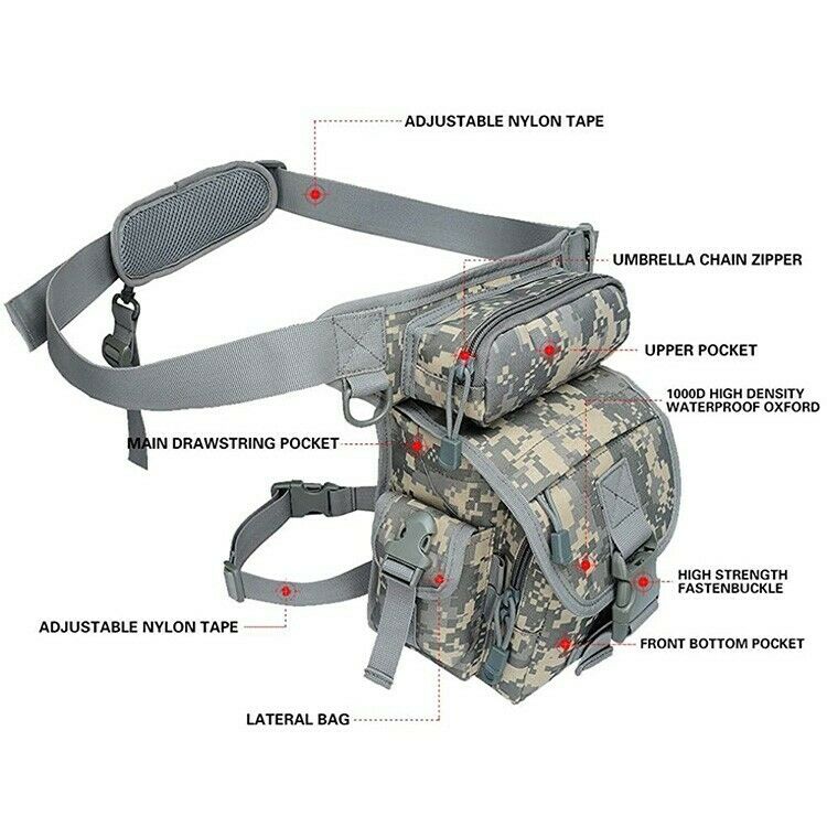 1000D Outdoor Men Leg Bag Durable Nylon Utility Tool Belt Pack