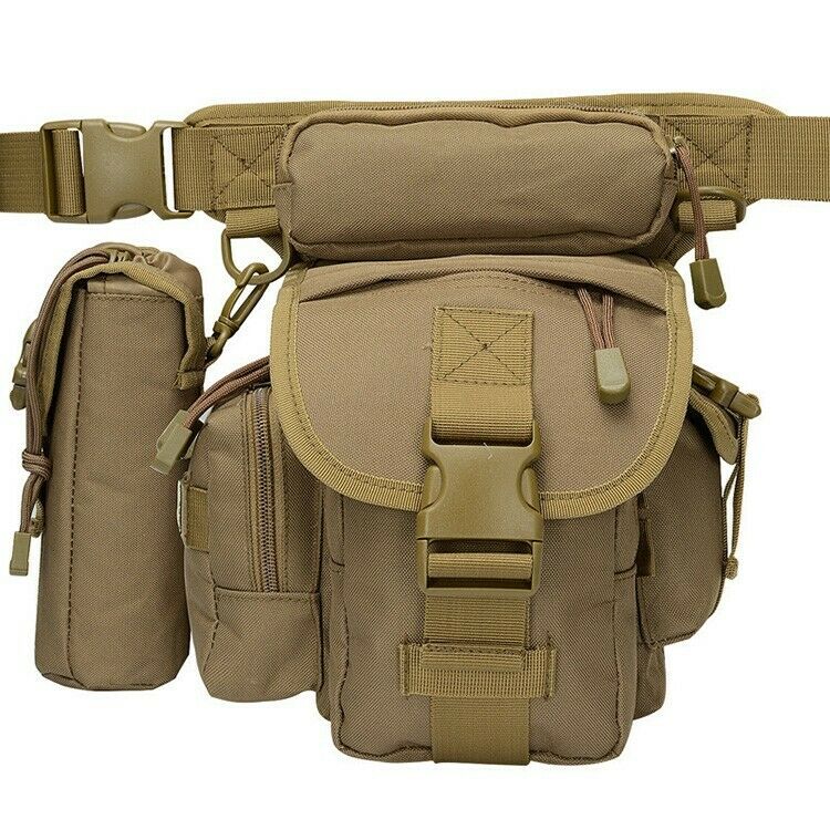 MROYALE™ Tactical Drop Leg Utility Pouch - Military Thigh Outdoor/Hiking/Camping Pack tactical bag MRoyale™ Fashion Brown 