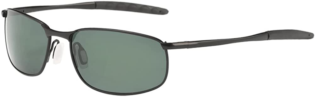 MROYALE™ 2-Pack Polarized 'Curve Wrap' Metal Sunglasses - Men's Sports, UV400, Case Sunglasses MROYALE™ Black-G15 Lens 