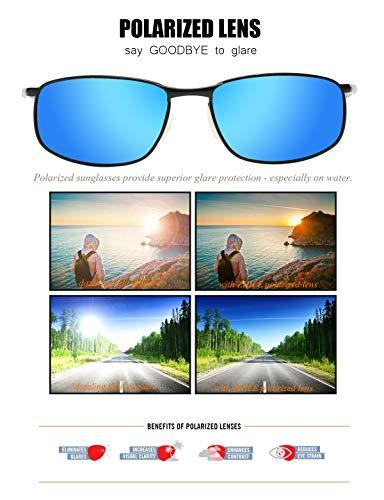 MROYALE™ 2-Pack Polarized &#39;Curve Wrap&#39; Metal Sunglasses - Men&#39;s Sports, UV400, Case Sunglasses MROYALE™ 