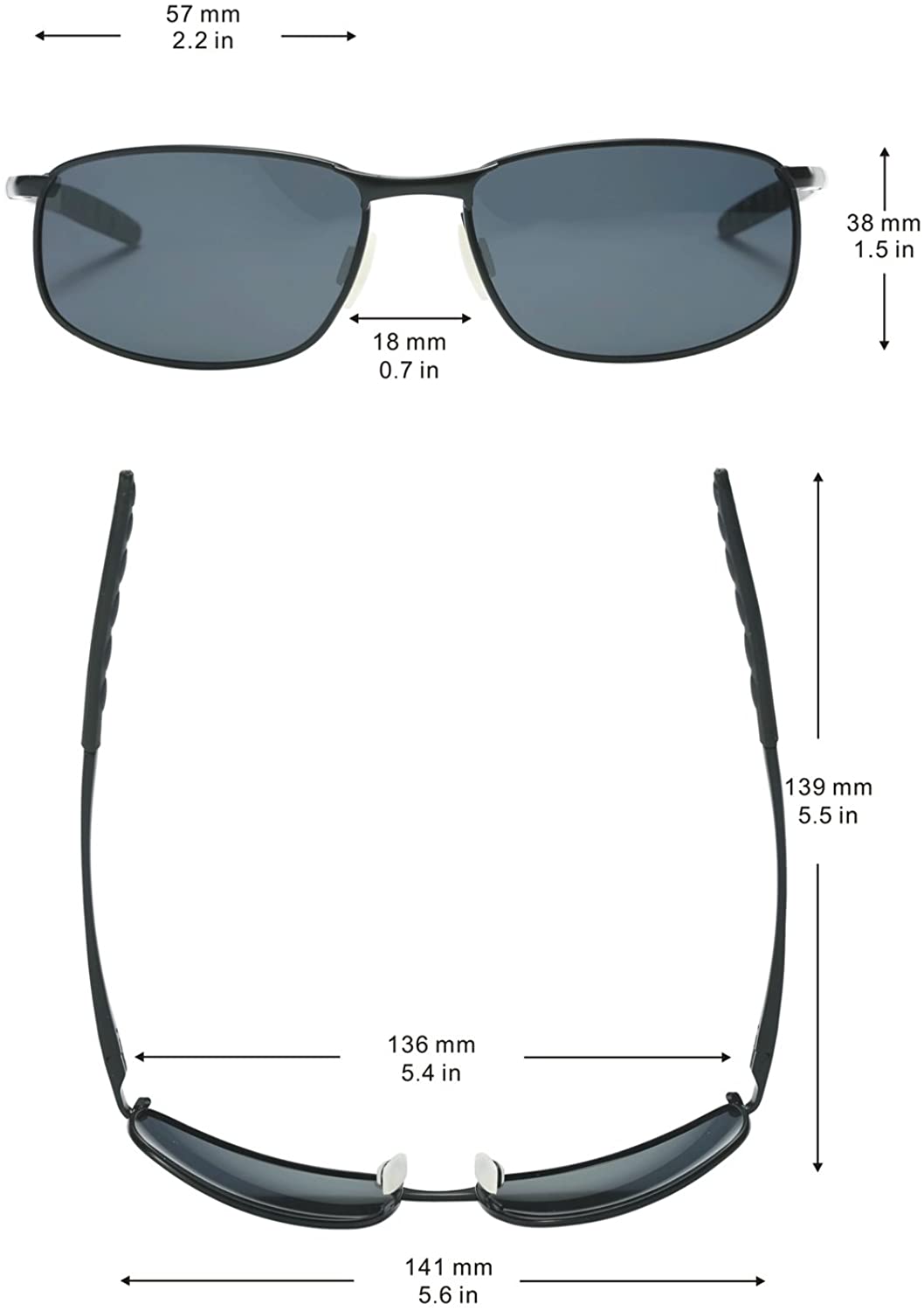MROYALE™ 2-Pack Polarized 'Curve Wrap' Metal Sunglasses - Men's Sports, UV400, Case Sunglasses MROYALE™ 
