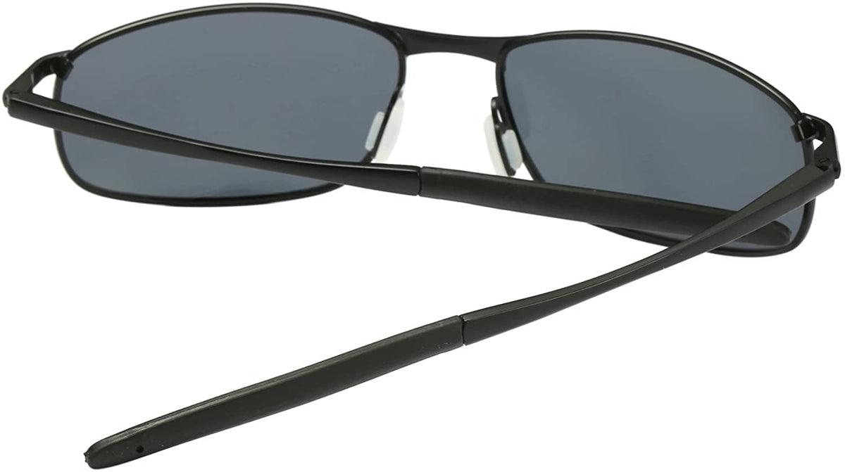 MROYALE™ 2-Pack Polarized &#39;Curve Wrap&#39; Metal Sunglasses - Men&#39;s Sports, UV400, Case Sunglasses MROYALE™ 