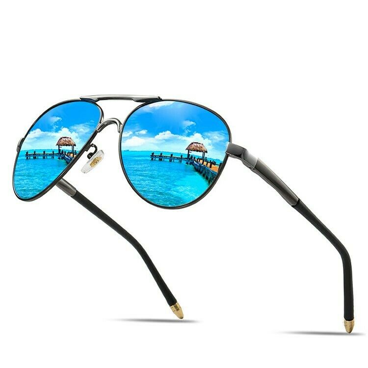MROYALE Pro™ Men's Aviator Polarized Vintage Sunglasses - UV400 sunglasses MRoyale™ Fashion Style 3-Black/Blue 